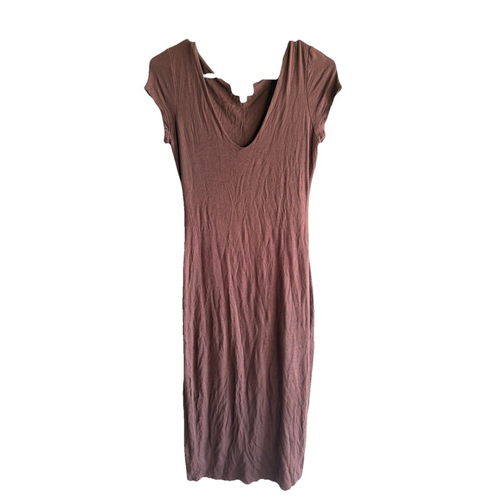 Y2K Cache Brown Bodycon Dress Large Party Neutral Espresso Brown